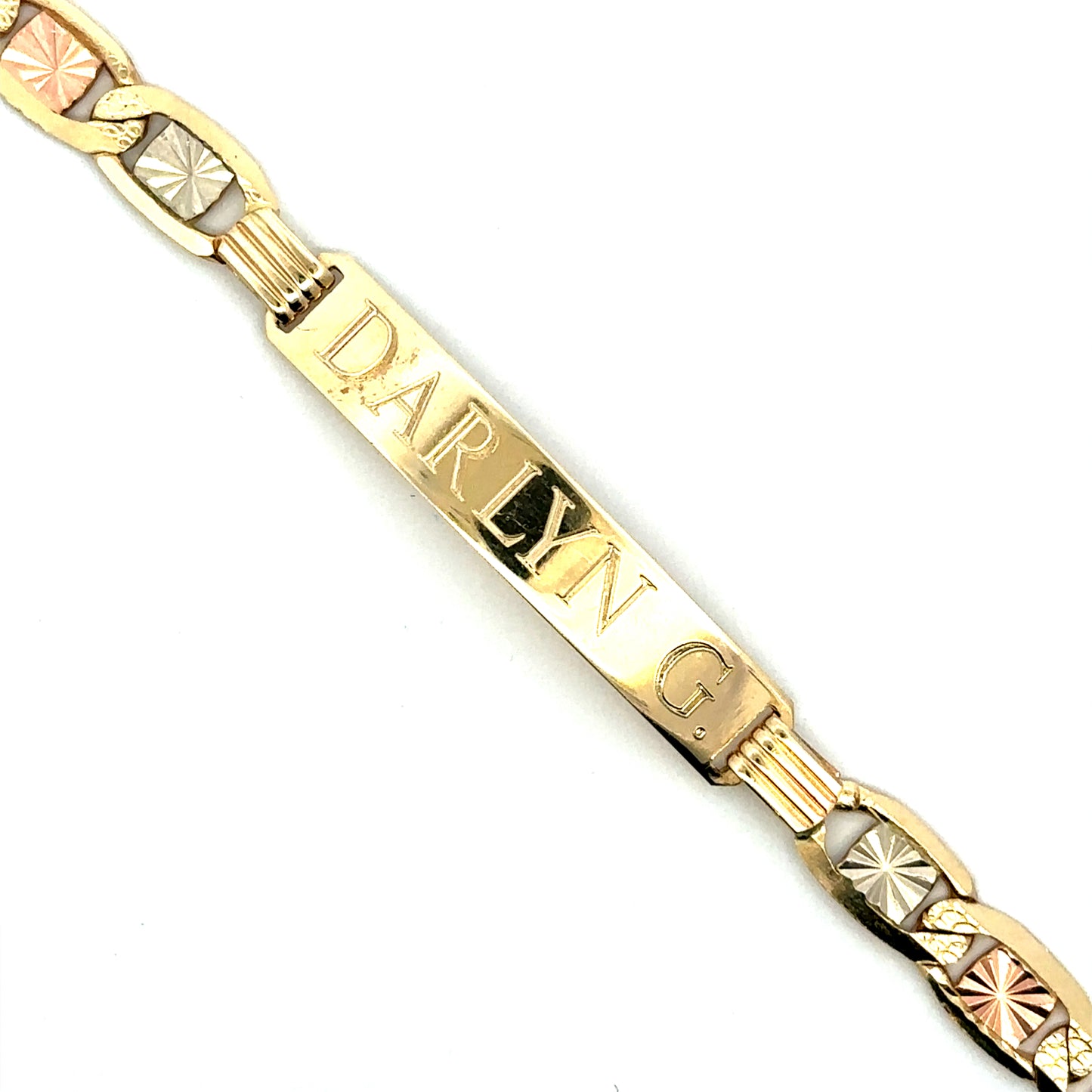 14K Tricolor Personalized Bracelet