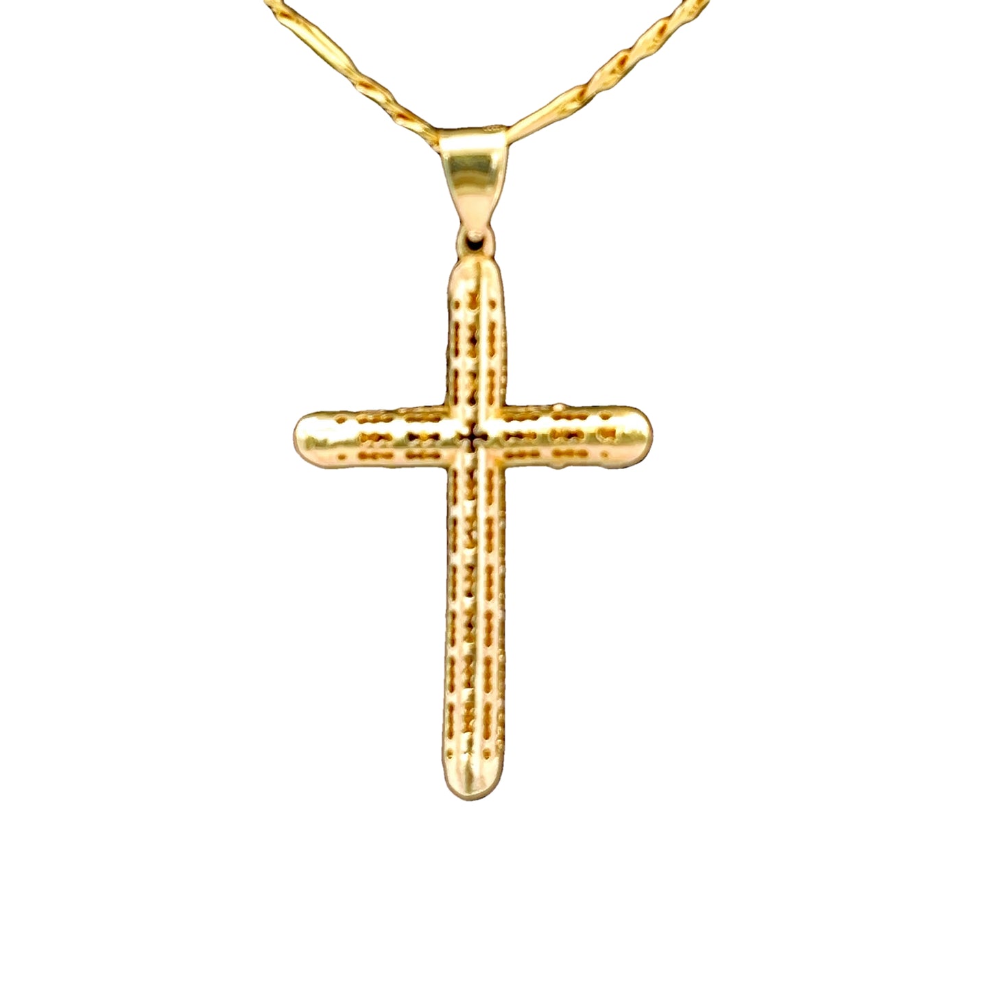 14K Textured Cross Pendant
