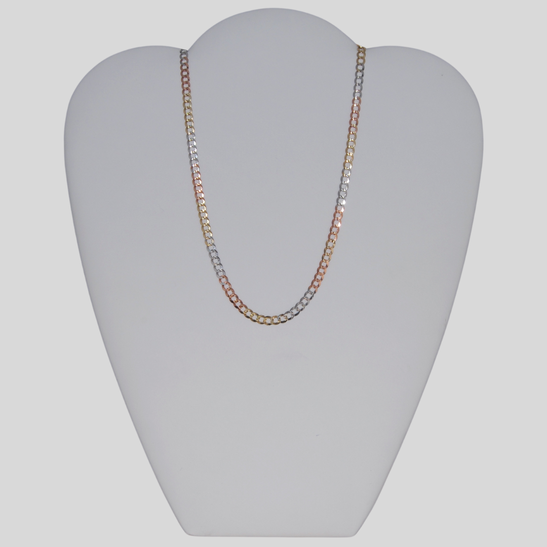 14K Tri-color Cuban Chain
