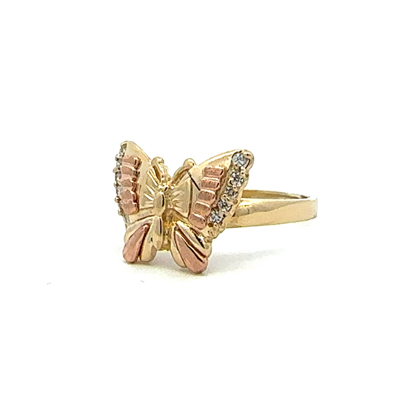 14K Yellow & Rose Gold Butterfly Ring