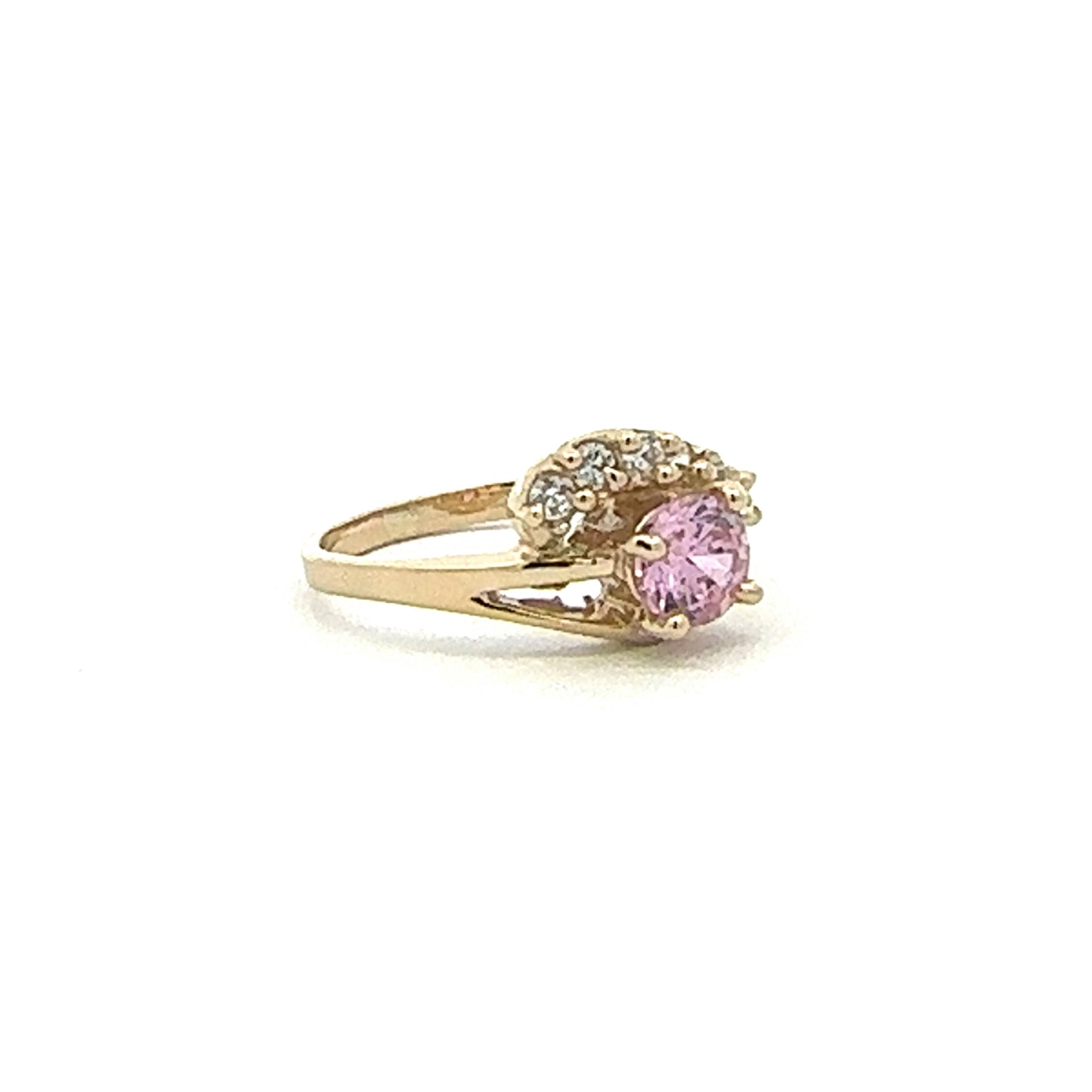 14K Pink Crystal Ring