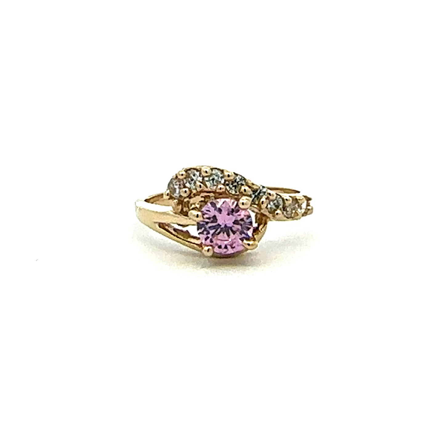 14K Pink Crystal Ring