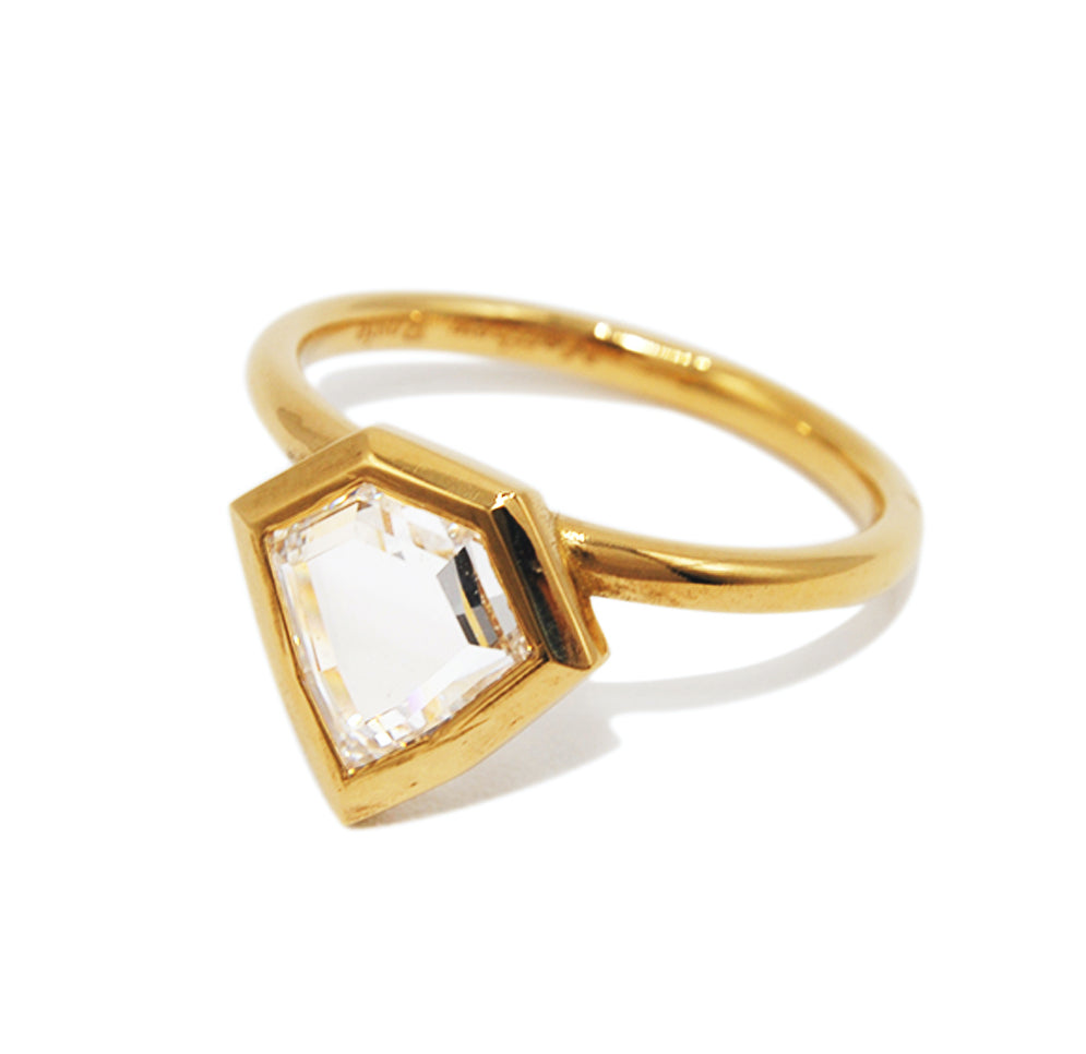 Rose Cut Shield Diamond Ring