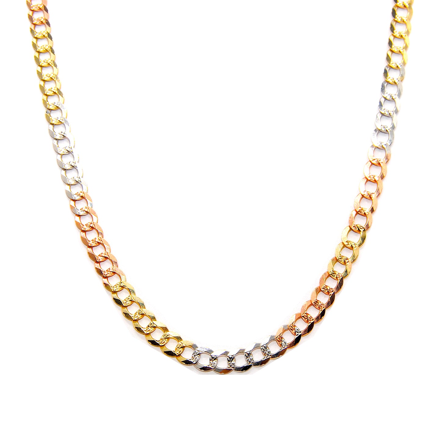 14K Tri-color Cuban Chain