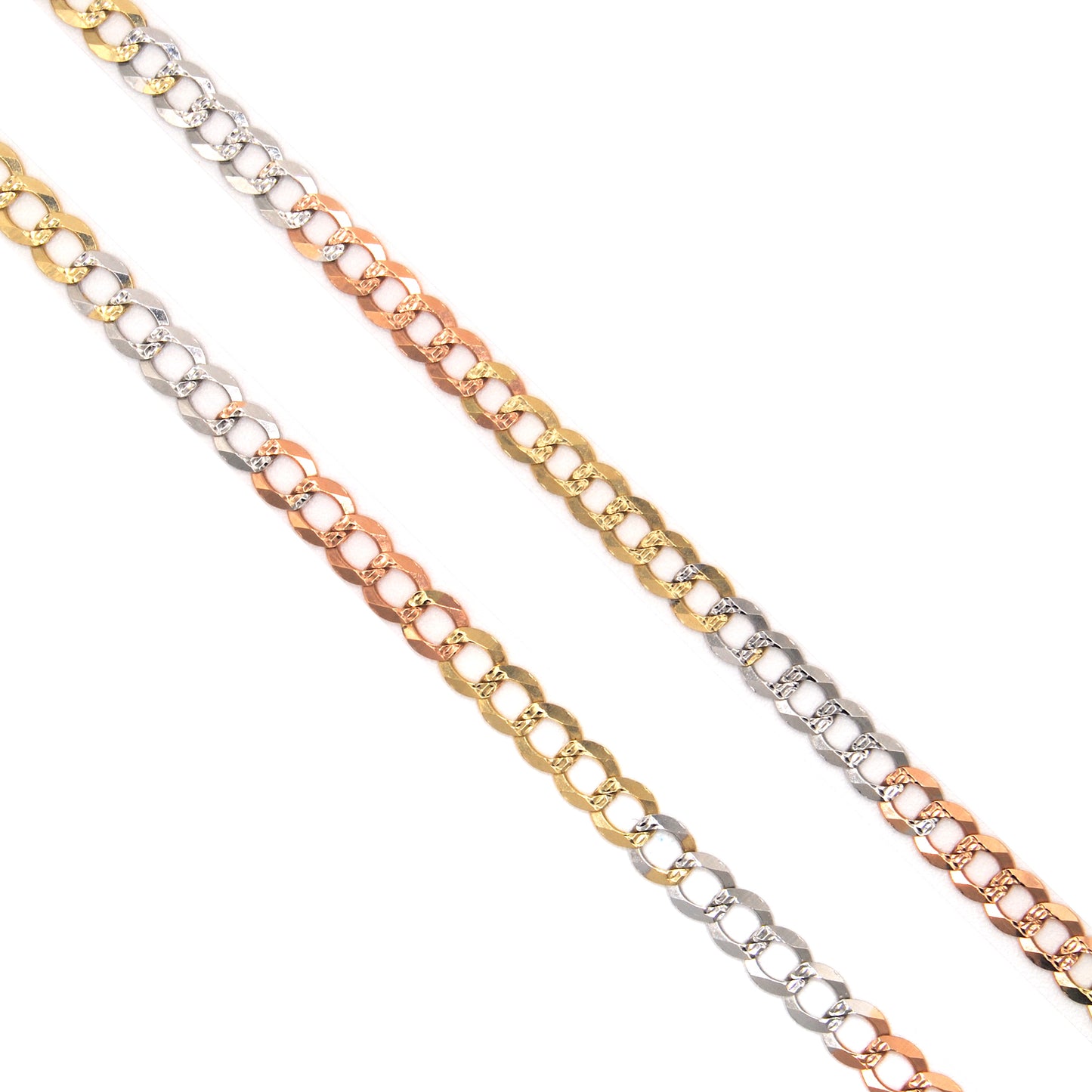 14K Tri-color Cuban Chain