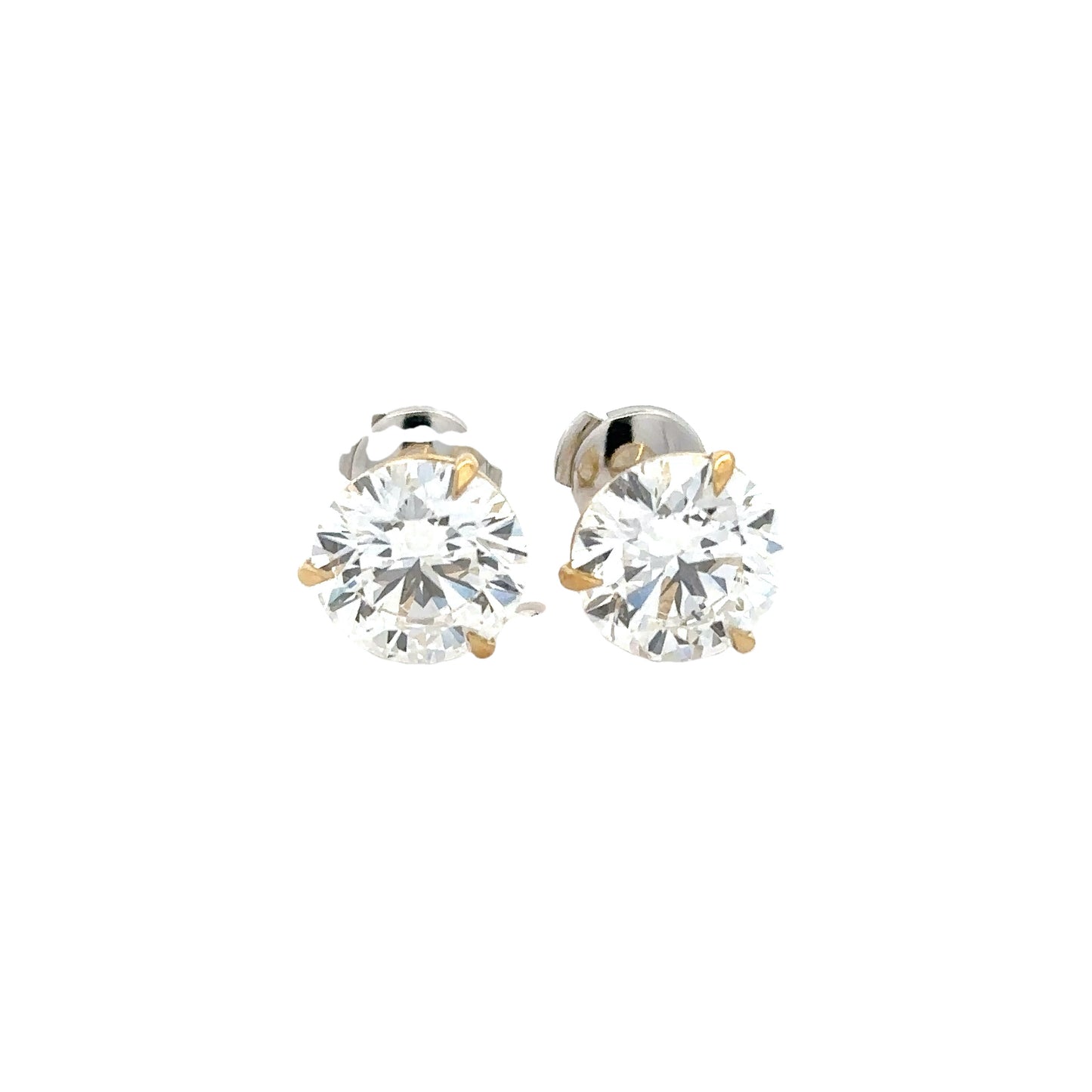 18K Yellow Gold & Platinum Martini Diamond Studs