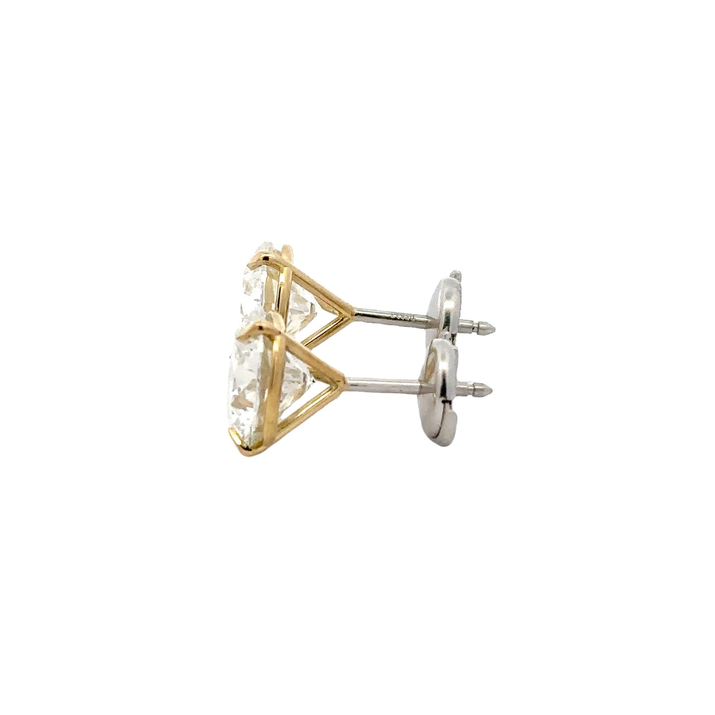 18K Yellow Gold & Platinum Martini Diamond Studs