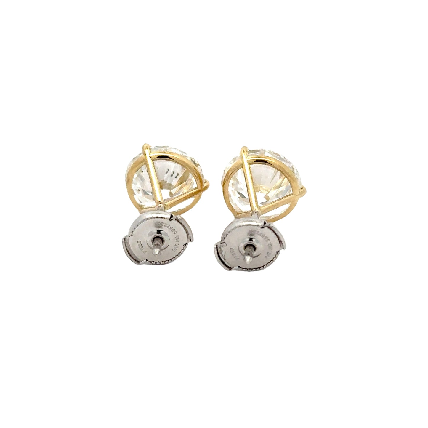 18K Yellow Gold & Platinum Martini Diamond Studs