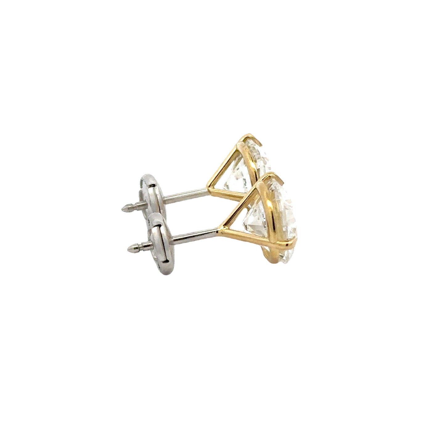 18K Yellow Gold & Platinum Martini Diamond Studs