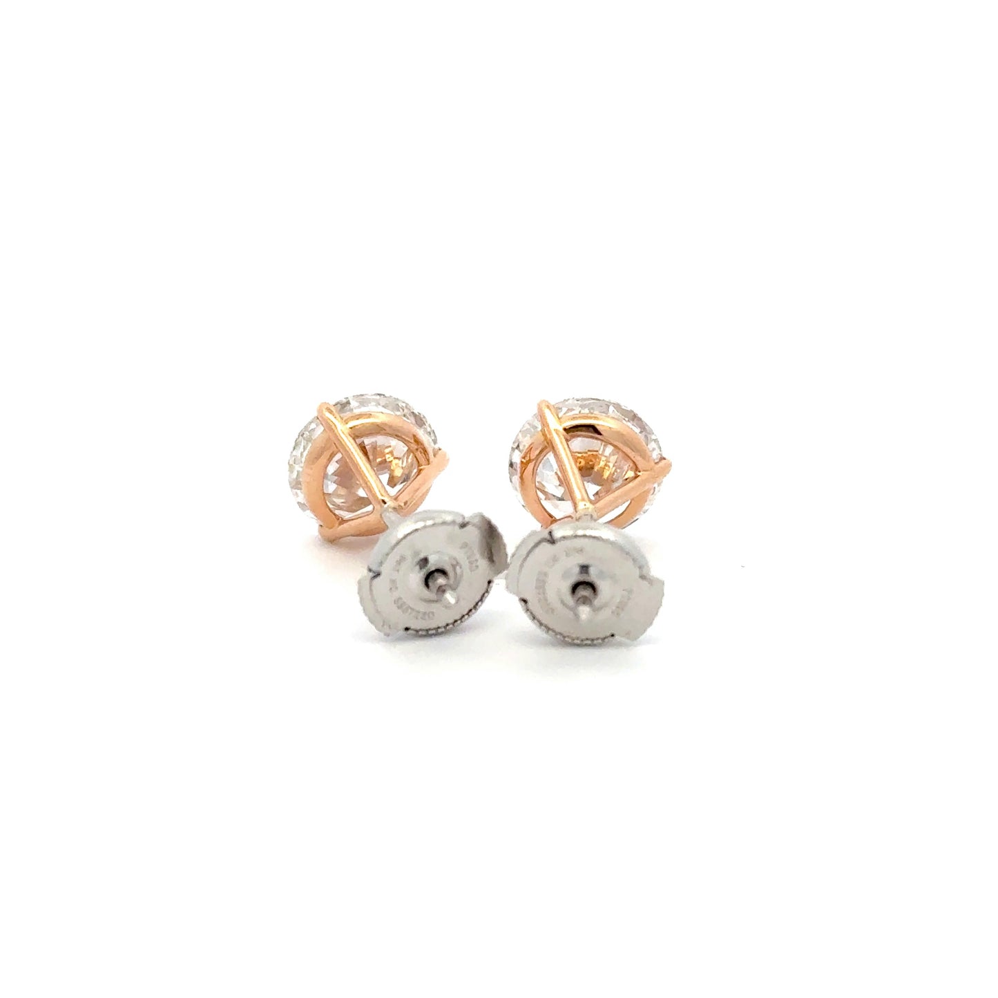 18K Rose Gold & Platinum Martini Diamond Studs