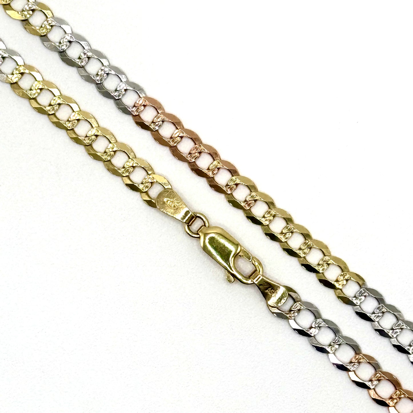 14K Tri-color Cuban Chain