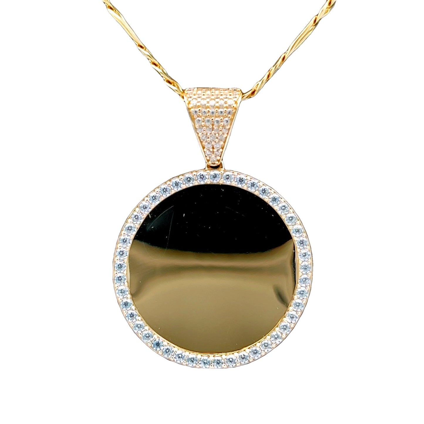 14K CZ Medalla