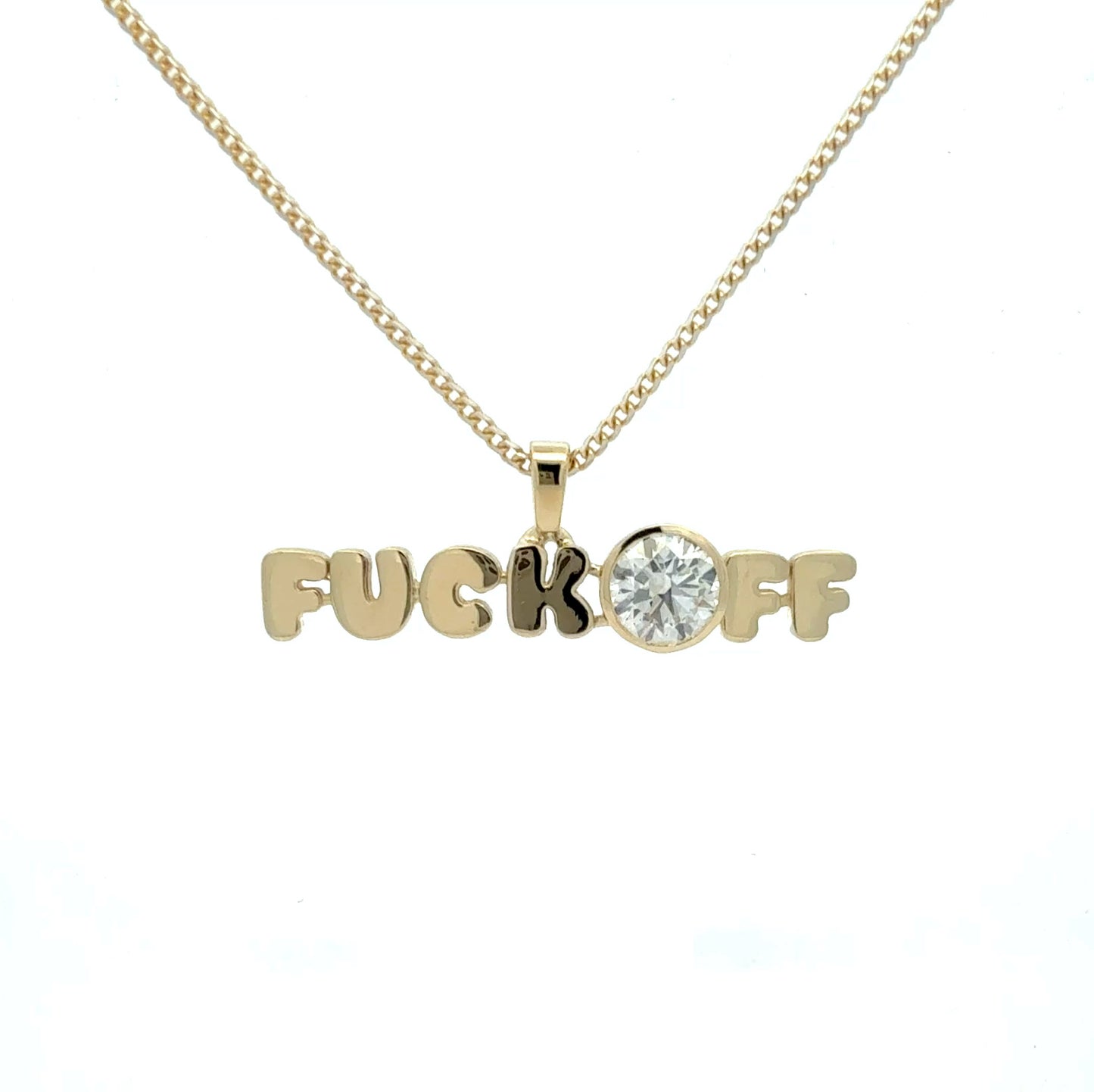 14K Lab Grown Diamond Fuck Off Pendant