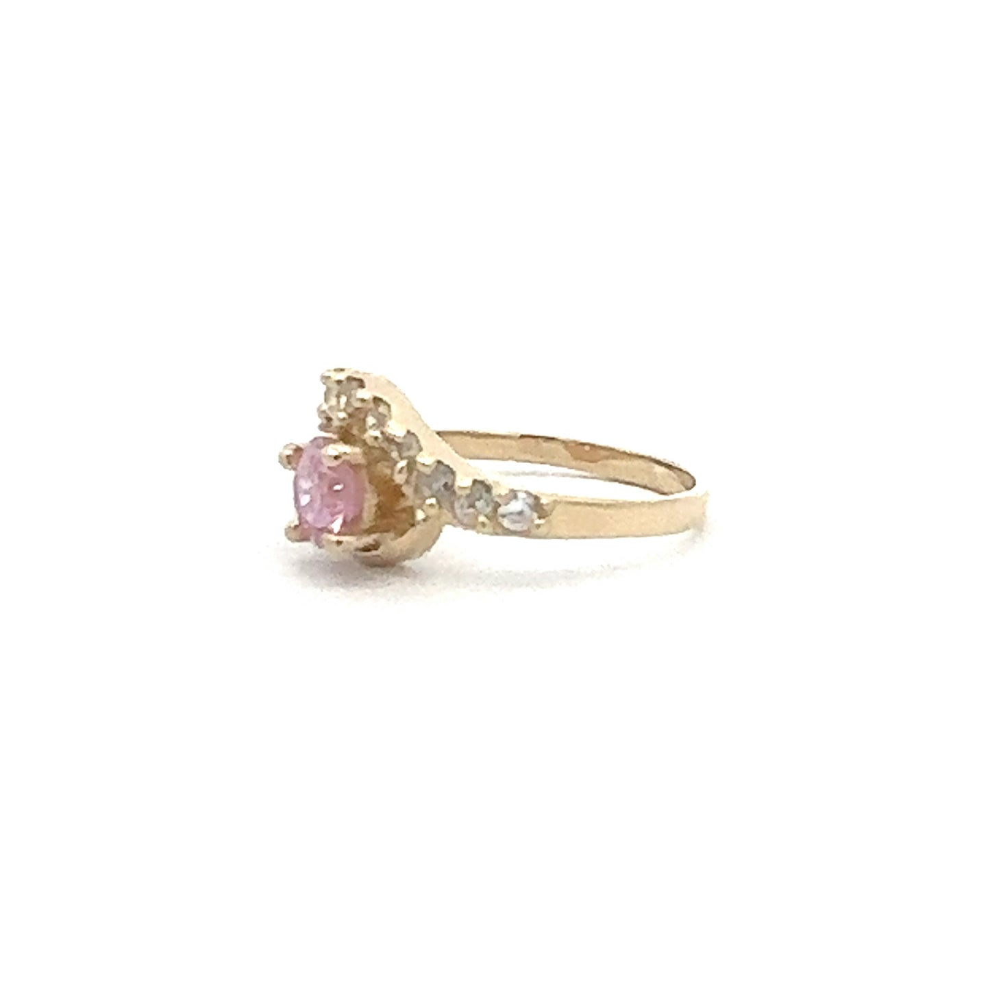 14K Pink Crystal Ring