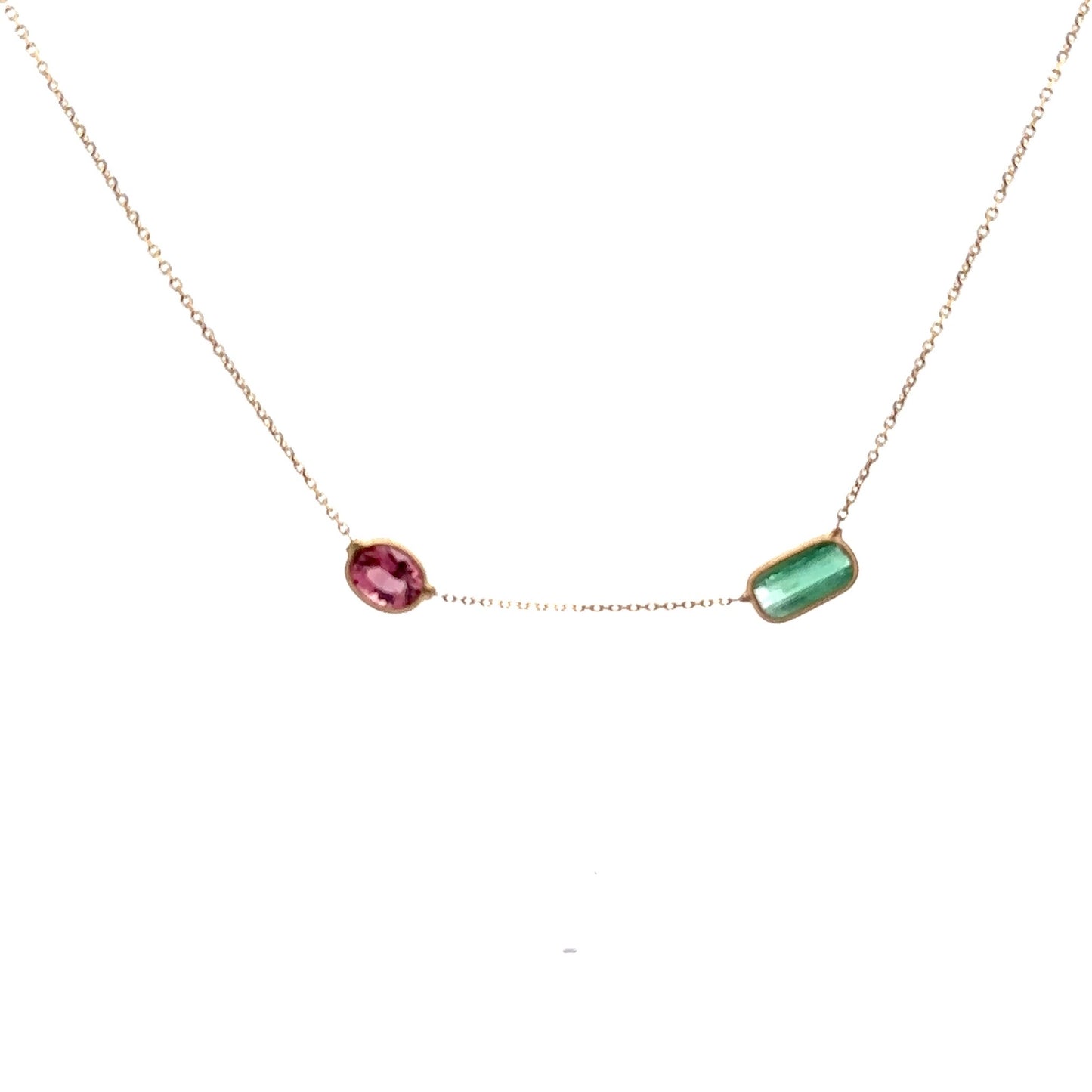 14K Tourmaline Stationed Necklace
