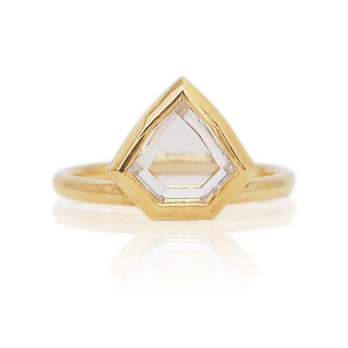 Rose Cut Shield Diamond Ring