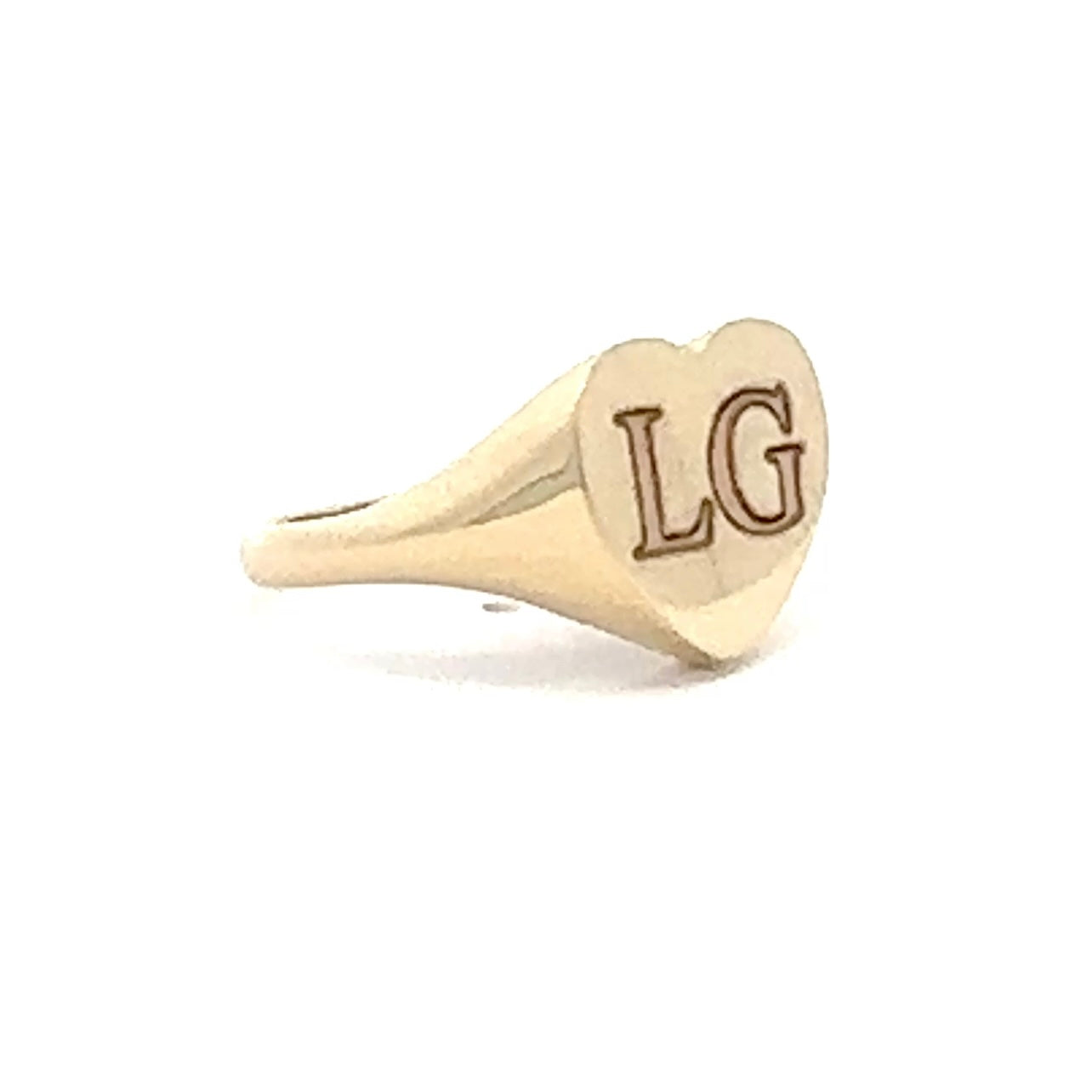 14K Engraved Heart Ring