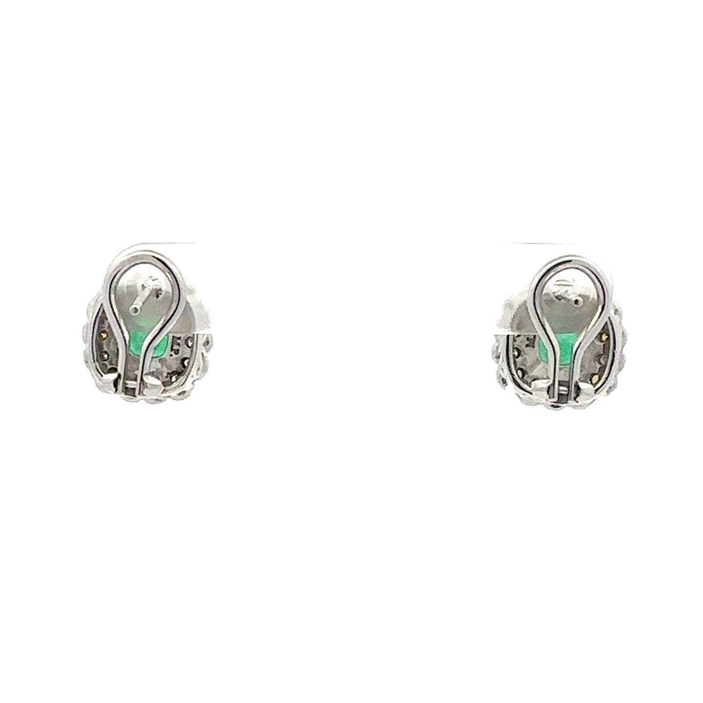 14K Emerald & Diamond Earrings