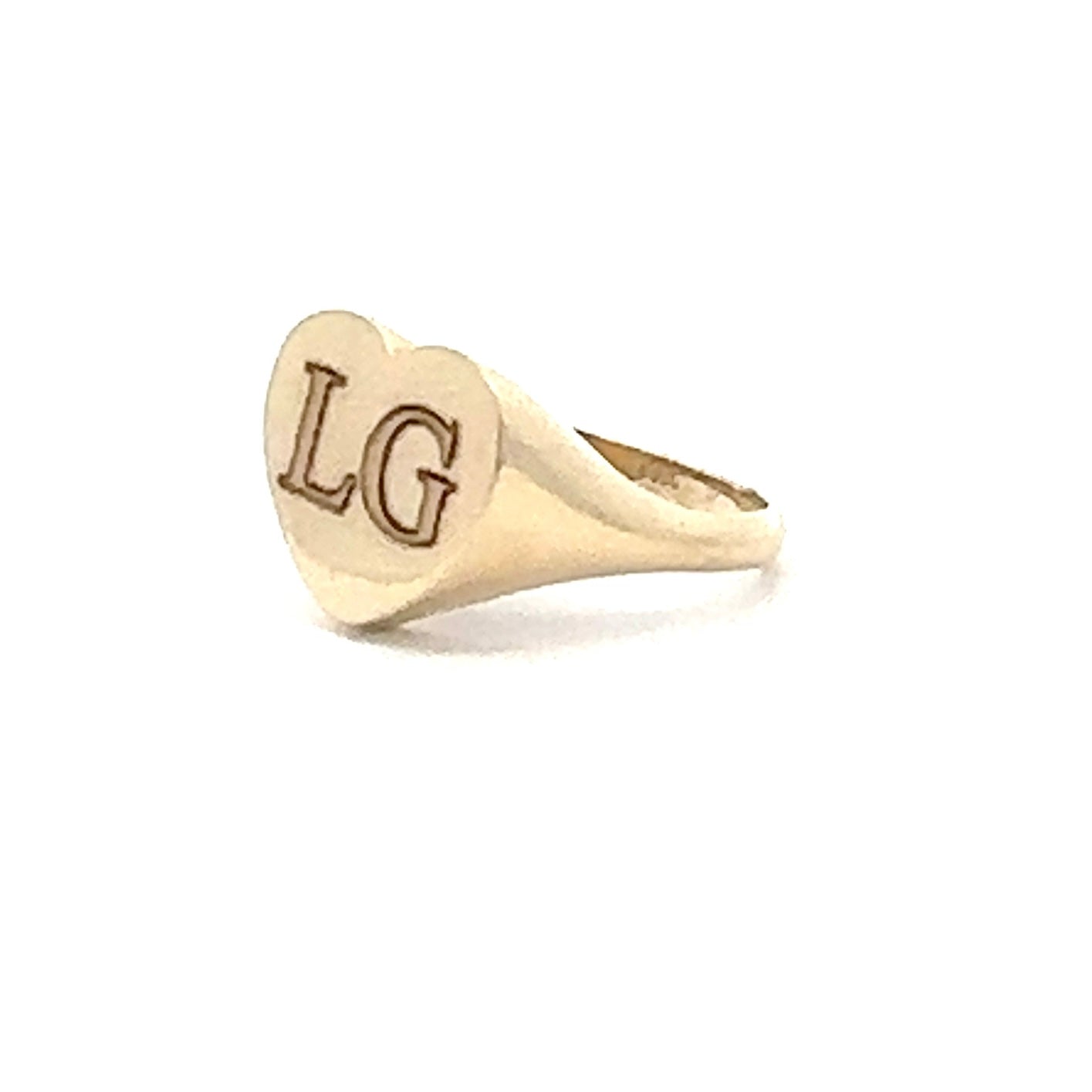 14K Engraved Heart Ring