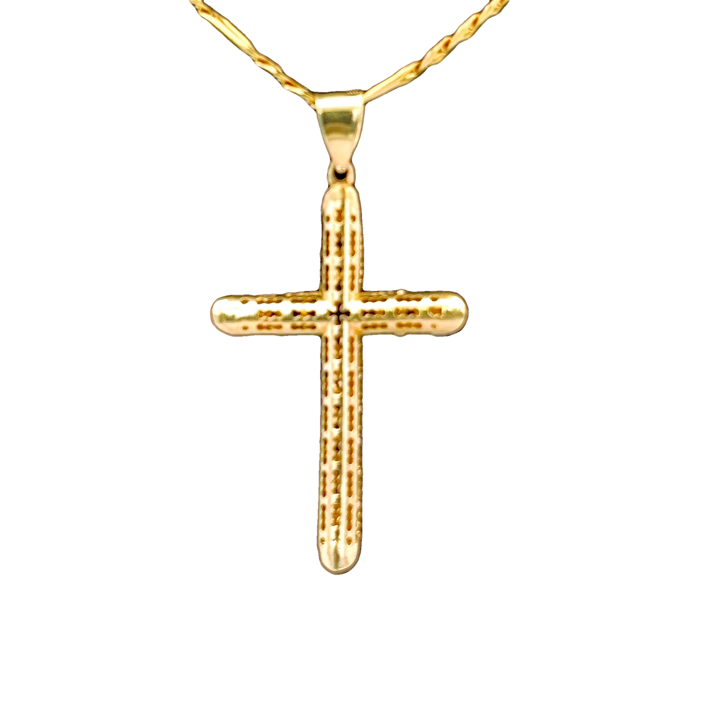 14K Textured Cross Pendant