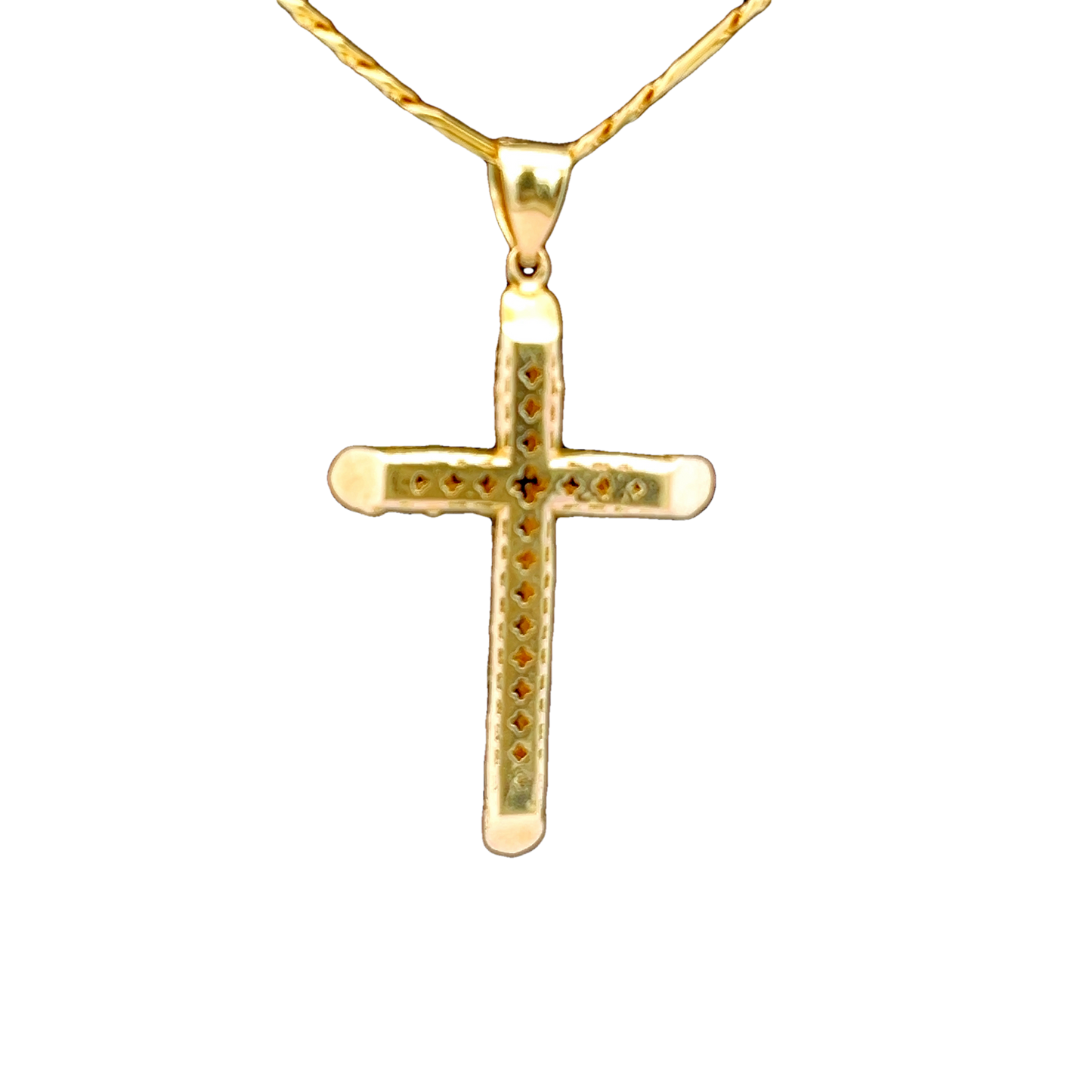 14K Textured Cross Pendant