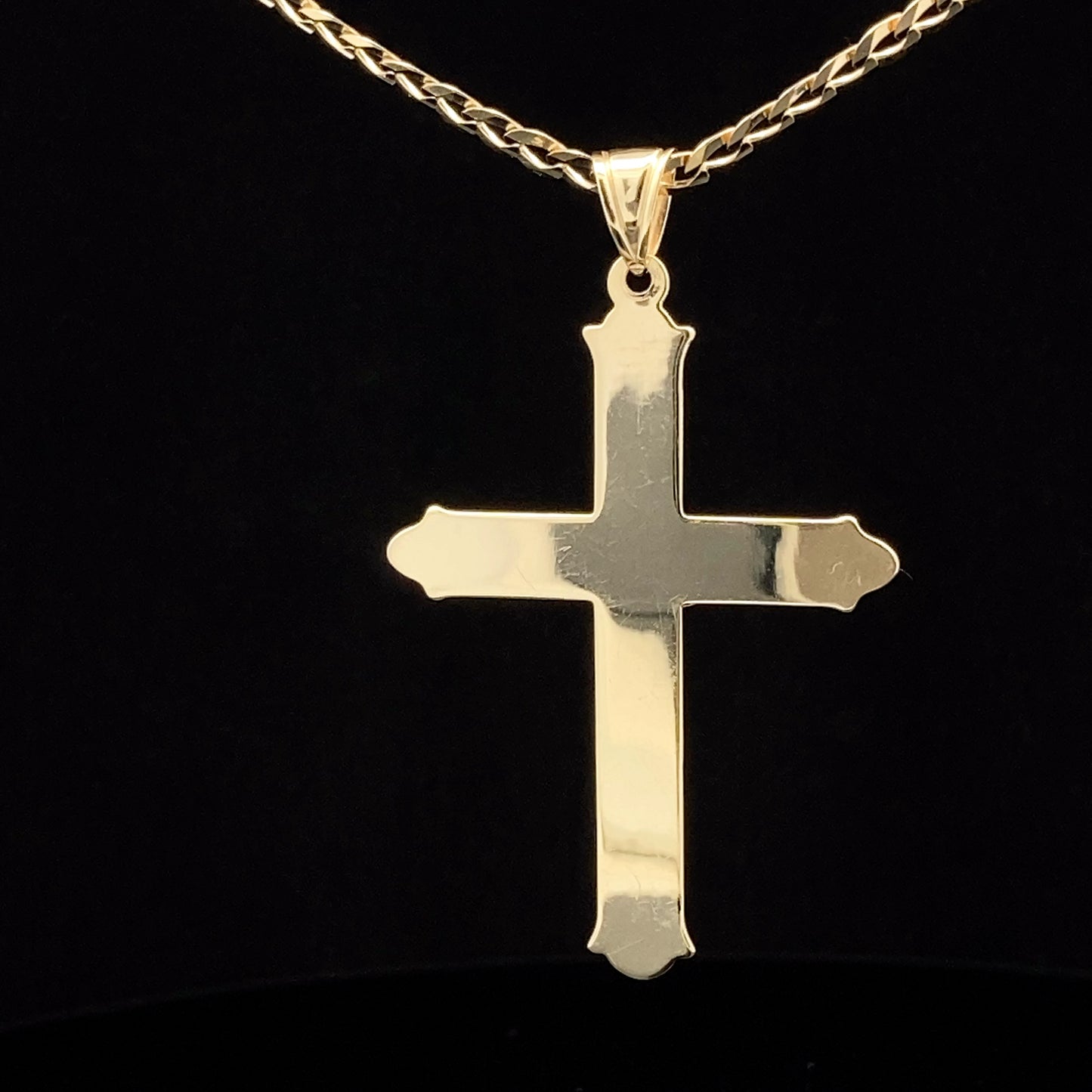 14K White & Yellow Cross Pendant