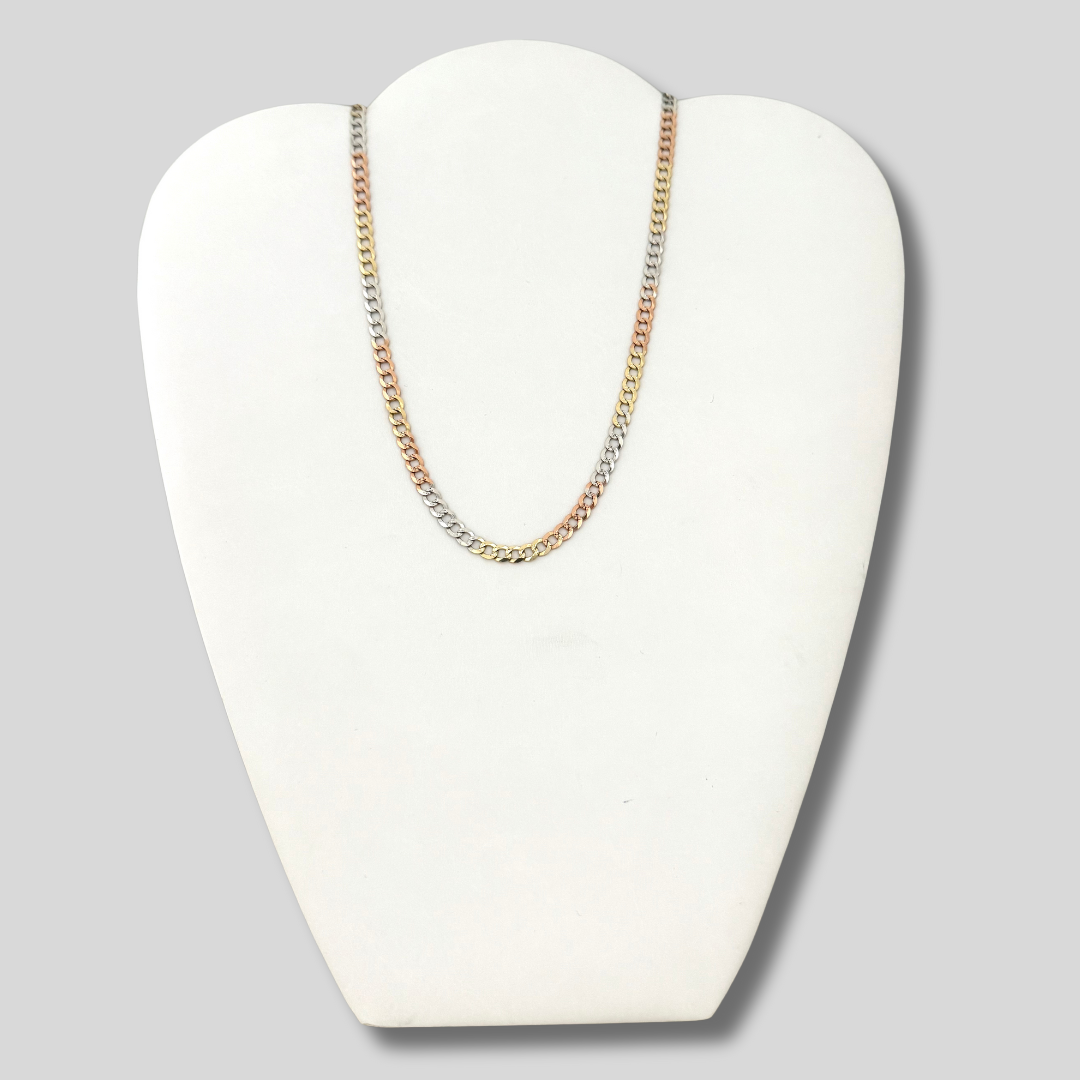 14K Tri-color Cuban Chain