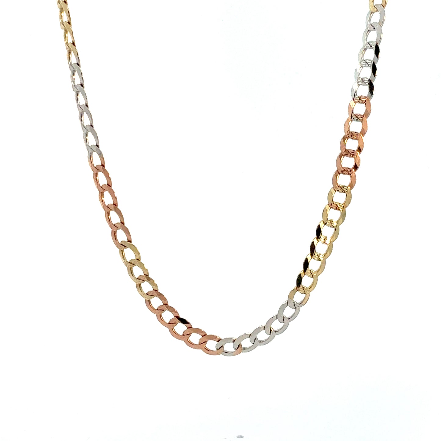 14K Tri-color Cuban Chain