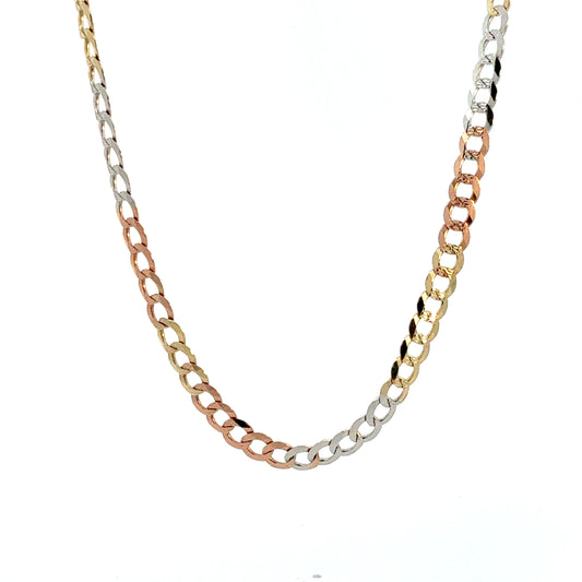 14K Tri-color Cuban Chain