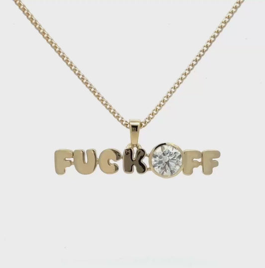 14K Lab Grown Diamond Fuck Off Pendant